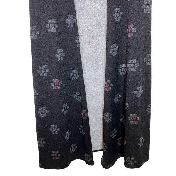LuLaRoe NWT Cardigan L Black Grey Red Womens Longline Sleeveless Duster Sz Large - Picture 5 of 10